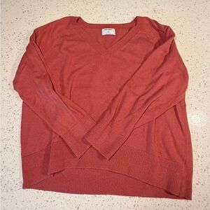 Old Navy Salmon Pink V-Neck Sweater